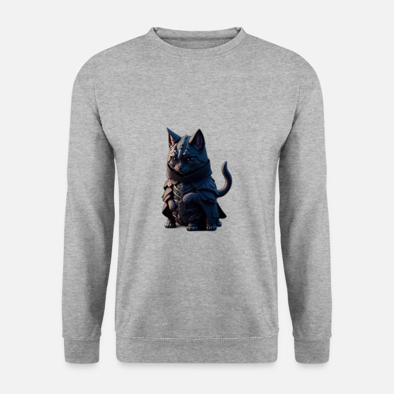 Außerirdische Katze - Unisex Pullover - Weißgrau meliert