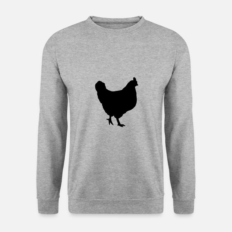 Huhn - Unisex Pullover - Weißgrau meliert