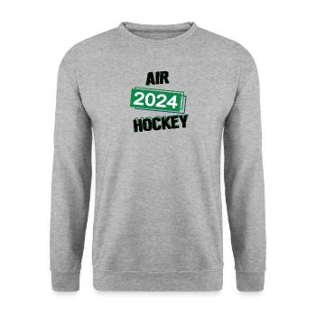 Air Hockey Spieler Team Turnier Mannschaft in 2024 - Unisex Pullover - Weißgrau meliert - Vorne - Alina (178cm) & Michal (187cm)