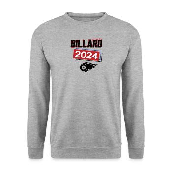 Billard Spielerin Team Turnier Mannschaft 2024 - Unisex Pullover - Weißgrau meliert - Vorne - Alina (178cm) & Michal (187cm)
