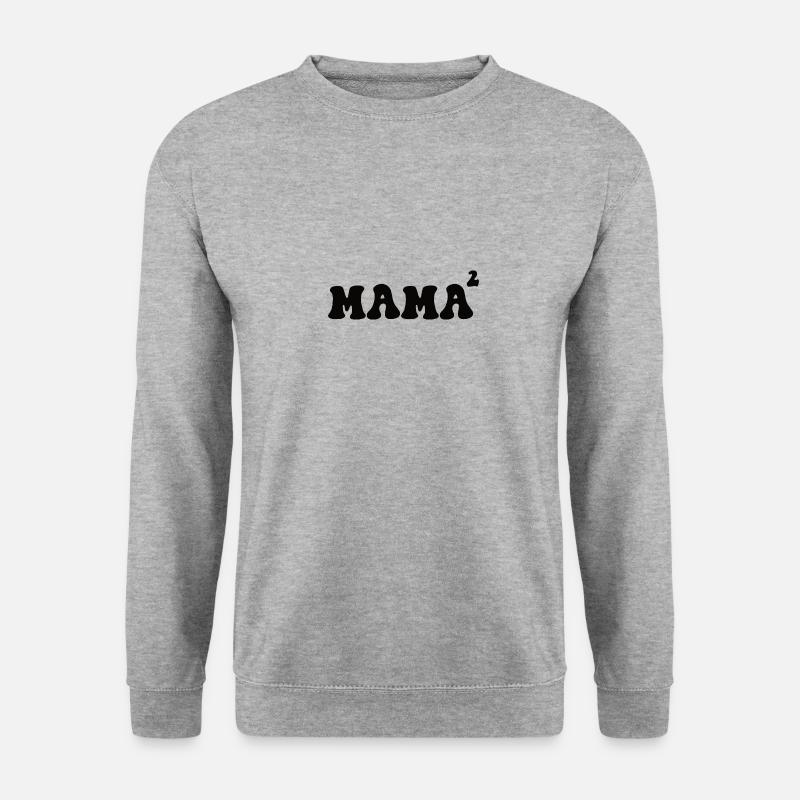 Zweifache Mutter Mama Eltern Geburt - Unisex Pullover - Weißgrau meliert