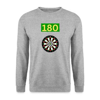 180 Dart Design - Unisex Pullover - Weißgrau meliert - Vorne - Alina (178cm) & Michal (187cm)