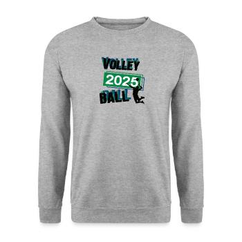 Volleyball Spieler Team Turnier Mannschaft in 2025 - Unisex Pullover - Weißgrau meliert - Vorne - Alina (178cm) & Michal (187cm)