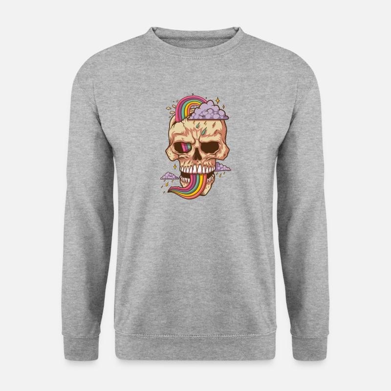 Skull with crazy moods - Unisex Sweatshirt - salt & pepper
