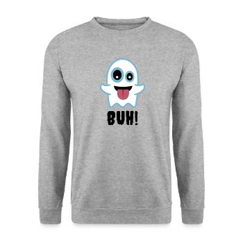 Buh - Ghost terrify scary sweet - Unisex Sweatshirt - salt & pepper - Front - Alina (178cm) & Michal (187cm)