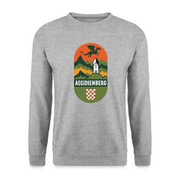 Aegidienberg Bad Honnef Siebengebirge Wappen - Unisex Pullover - Weißgrau meliert - Vorne - Alina (178cm) & Michal (187cm)