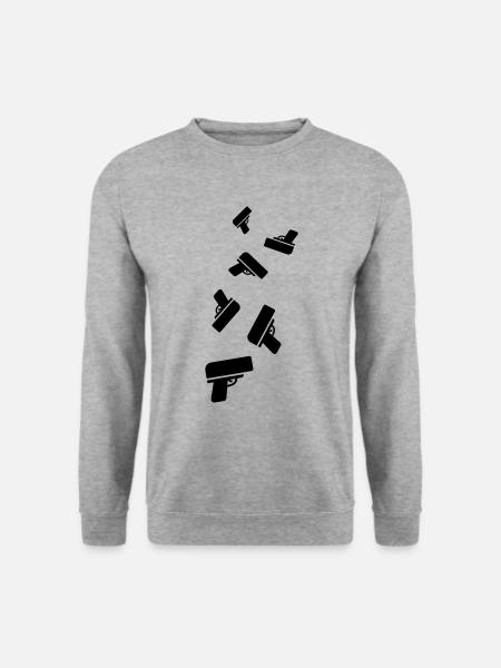 Waffe Money Rain - Unisex Pullover - Weißgrau meliert