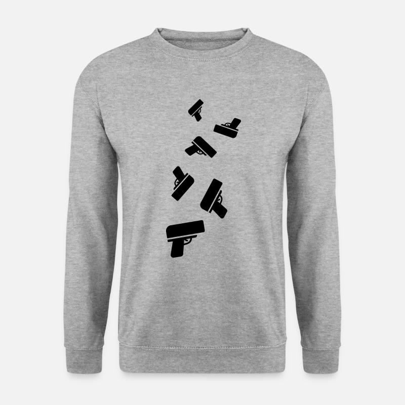 Waffe Money Rain - Unisex Pullover - Weißgrau meliert