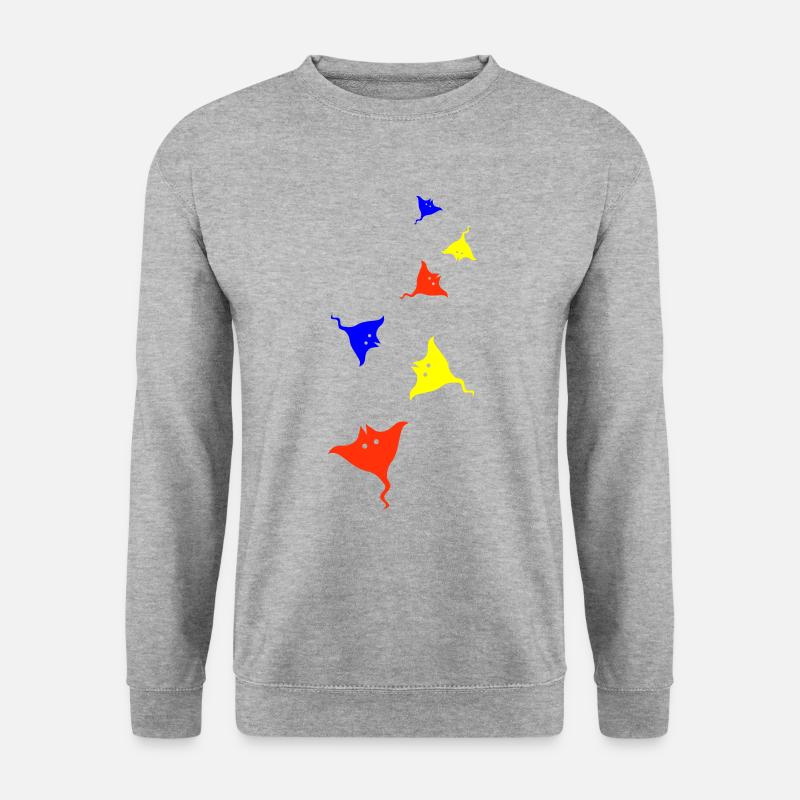 Seeigelicon Bunt - Unisex Pullover - Weißgrau meliert