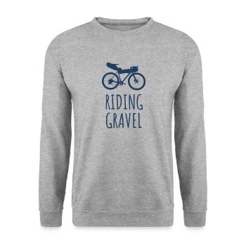 Vélo Gravel - Sweat-shirt Unisexe - gris chiné - Devant - Alina (178cm) & Michal (187cm)