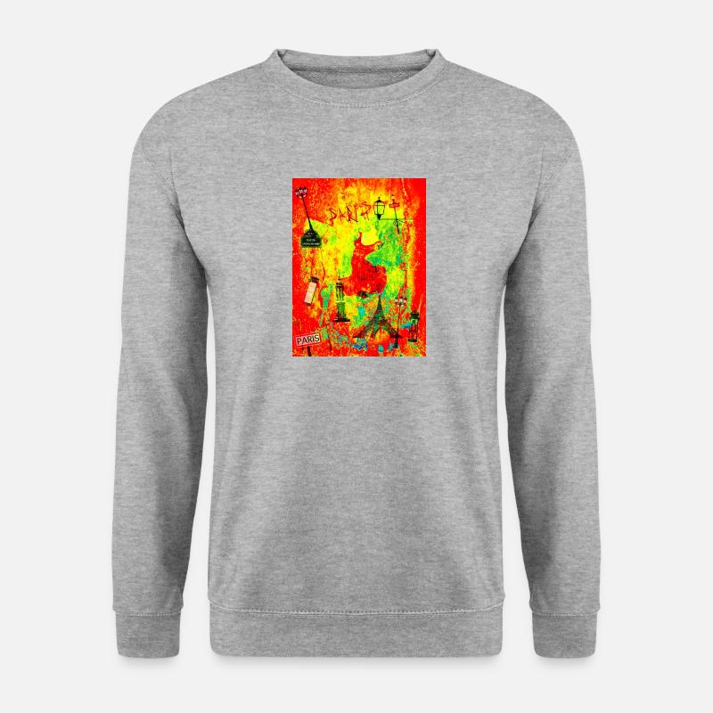 Paris Stadt des Lichts - Unisex Pullover - Weißgrau meliert