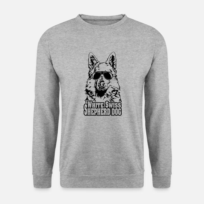 WHITE SWISS SHEPHERD DOG cool Sonnenbrille Hunde - Unisex Pullover - Weißgrau meliert