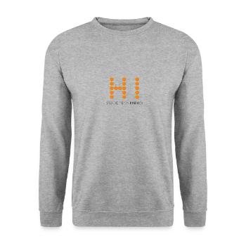 Speaking Hi In Mandarin - Unisex Pullover - Weißgrau meliert - Vorne - Alina (178cm) & Michal (187cm)
