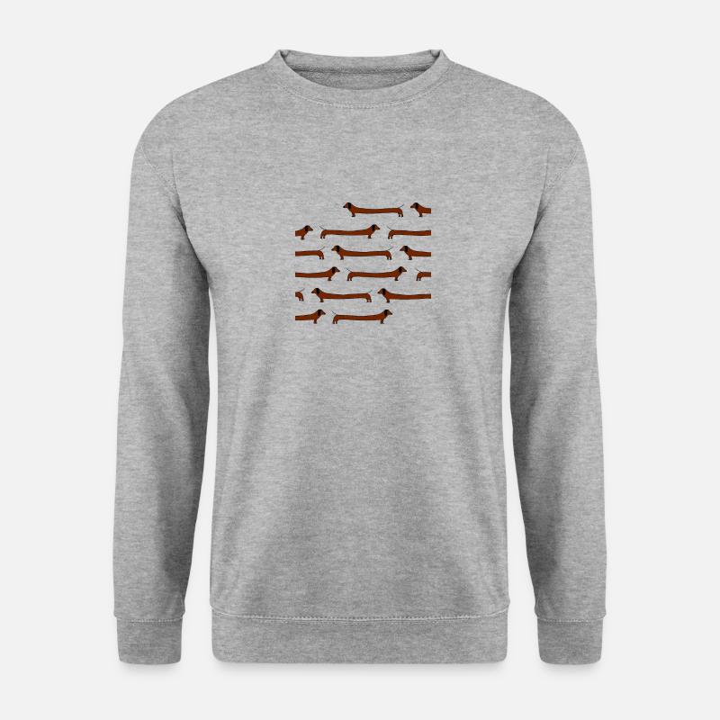 cadeau d'animal de compagnie de chiens de chien de teckel long - Sweat-shirt Unisexe - gris chiné
