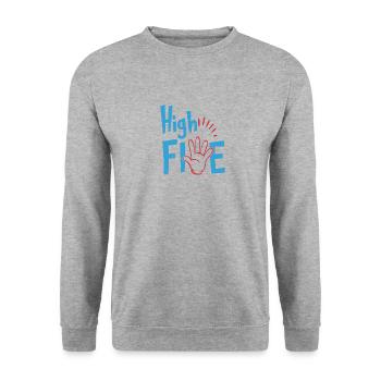 HIGH FIVE GIFT IDEA - Unisex Sweatshirt - salt & pepper - Front - Alina (178cm) & Michal (187cm)