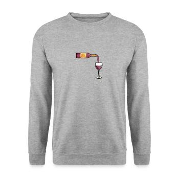Wine red wine wine glass red wine bottle gift - Unisex Sweatshirt - salt & pepper - Front - Alina (178cm) & Michal (187cm)