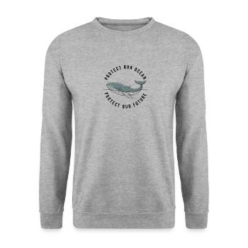 Protect Our Ocean Tee Shirt Wal - Unisex Sweatshirt - salt & pepper - Front - Alina (178cm) & Michal (187cm)