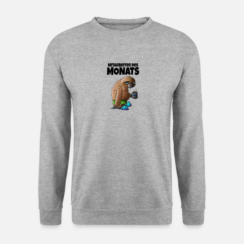 Mitarbeiter des Monats - Faultier - Unisex Pullover - Weißgrau meliert