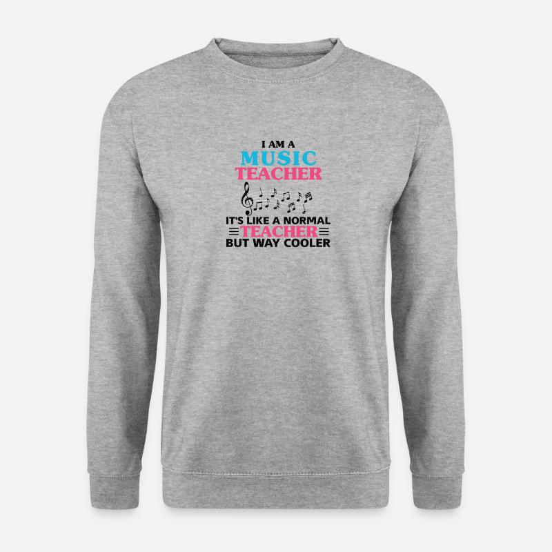 Musik Lehrer Instrument Noten Musikalisch Musiker - Unisex Pullover - Weißgrau meliert