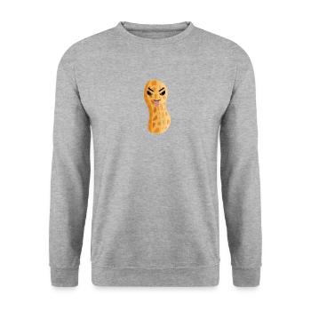 Erdnuss Erdnüsse Nuss Nüsse Speise - Unisex Pullover - Weißgrau meliert - Vorne - Alina (178cm) & Michal (187cm)