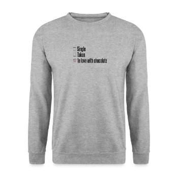 Nourriture au chocolat unique donnée Saint-Valentin - Sweat-shirt Unisexe - gris chiné - Devant - Alina (178cm) & Michal (187cm)