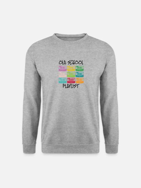 Kassette Diskette VHS Retro Kindheitserinnerung - Unisex Pullover - Weißgrau meliert