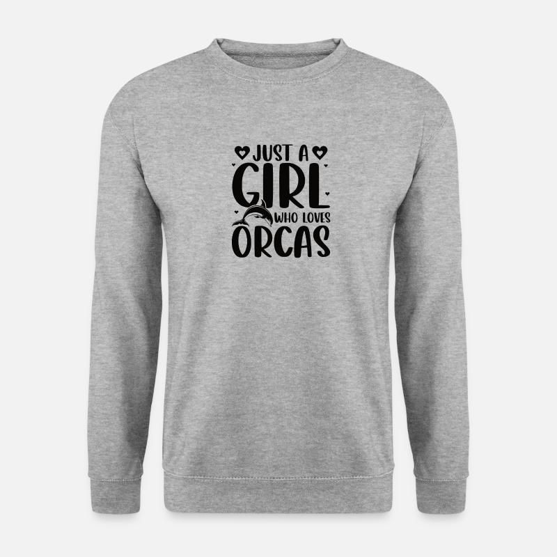 Orca Wal Mädchen Kinder - Unisex Pullover - Weißgrau meliert