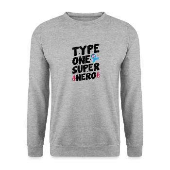 Insuline Junkie Diabète diabétique Sucre de type 1 - Sweat-shirt Unisexe - gris chiné - Devant - Alina (178cm) & Michal (187cm)