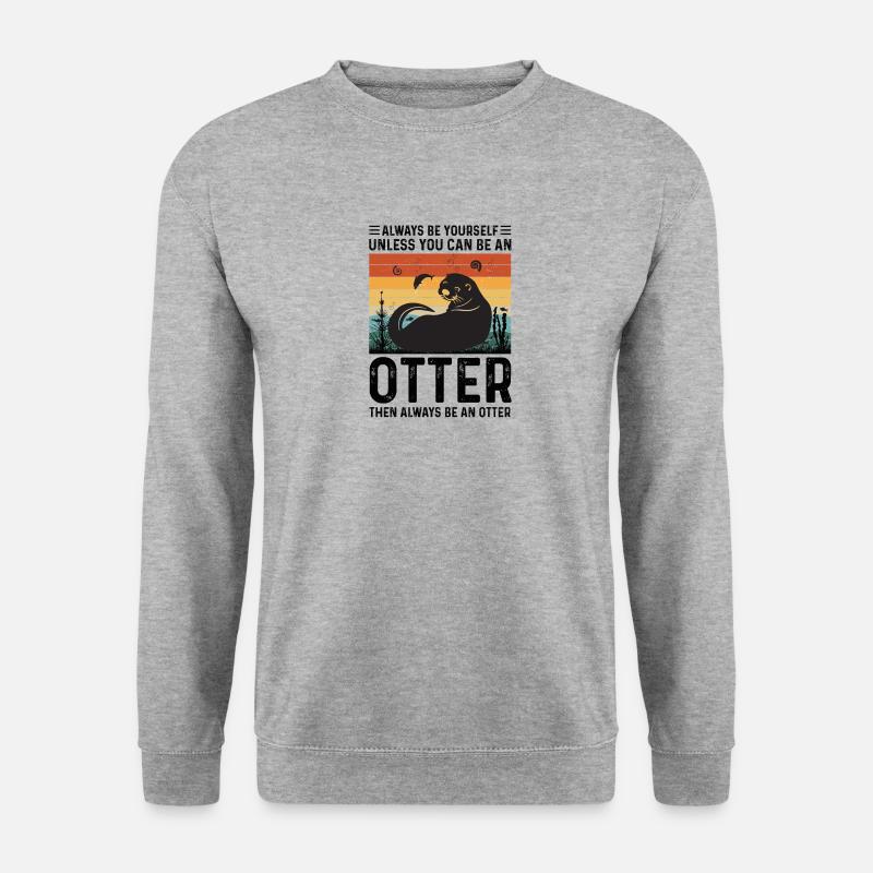 SEI EIN OTTER Otter Merch Süßer Otter Kinder - Unisex Pullover - Weißgrau meliert