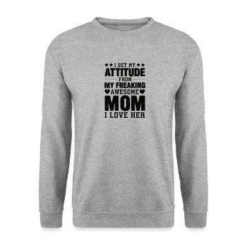 Best Mom Ever Mother's Day Mother Gift - Unisex Sweatshirt - salt & pepper - Front - Alina (178cm) & Michal (187cm)