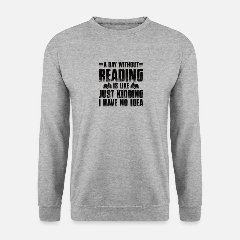Bücher Lesen - Unisex Pullover - Weißgrau meliert