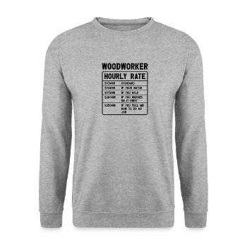 Wood Chainsaw Lumberjack Woodworker Climbing - Unisex Sweatshirt - salt & pepper - Front - Alina (178cm) & Michal (187cm)
