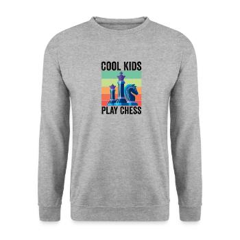 Échecs Enfants - Sweat-shirt Unisexe - gris chiné - Devant - Alina (178cm) & Michal (187cm)