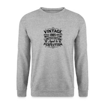 Année de naissance 1985 Année de construction Fête d’anniversaire - Sweat-shirt Unisexe - gris chiné - Devant - Alina (178cm) & Michal (187cm)