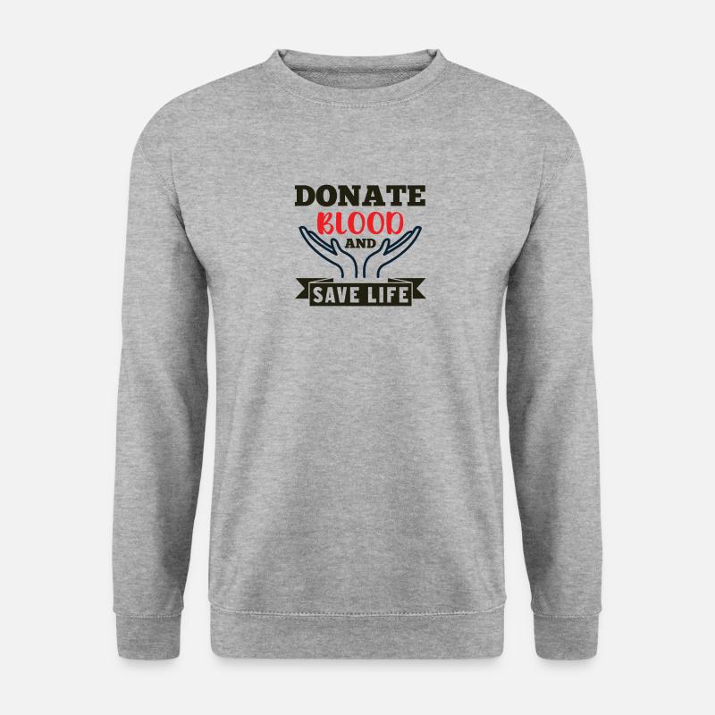 Blutspende Blutspenden Blutspender - Unisex Pullover - Weißgrau meliert