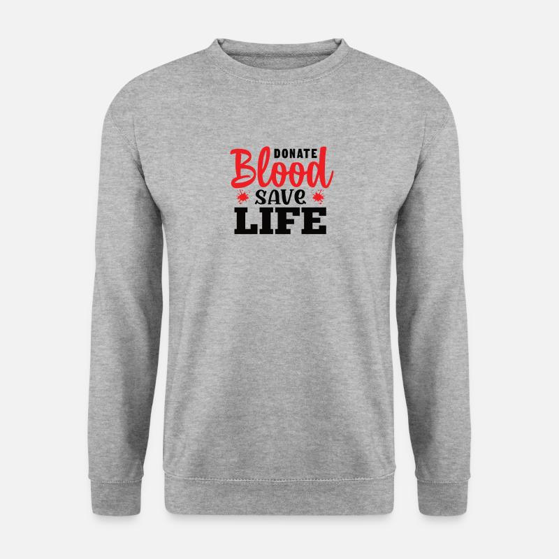 Blutspende Blutspenden Blutspender - Unisex Pullover - Weißgrau meliert
