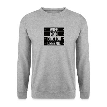 Wife Mother Doctor Doctorate Academic Fun - Unisex Sweatshirt - salt & pepper - Front - Alina (178cm) & Michal (187cm)