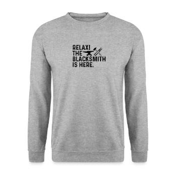 Blacksmith Shirt Metalworker Anvil Cutler - Unisex Sweatshirt - salt & pepper - Front - Alina (178cm) & Michal (187cm)