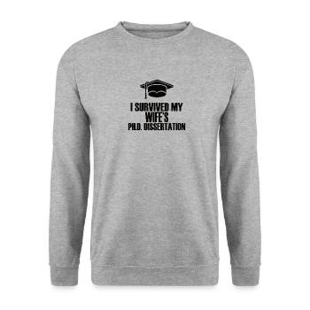 Wife Mother Doctor Doctorate Academic Fun - Unisex Sweatshirt - salt & pepper - Front - Alina (178cm) & Michal (187cm)