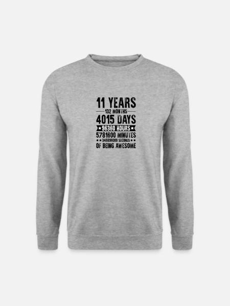 11 Jahre 11ter Geburtstag Geschenk - Unisex Pullover - Weißgrau meliert