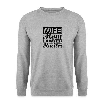 Avocat Mama Avocat Avocat Droit Mère - Sweat-shirt Unisexe - gris chiné - Devant - Alina (178cm) & Michal (187cm)