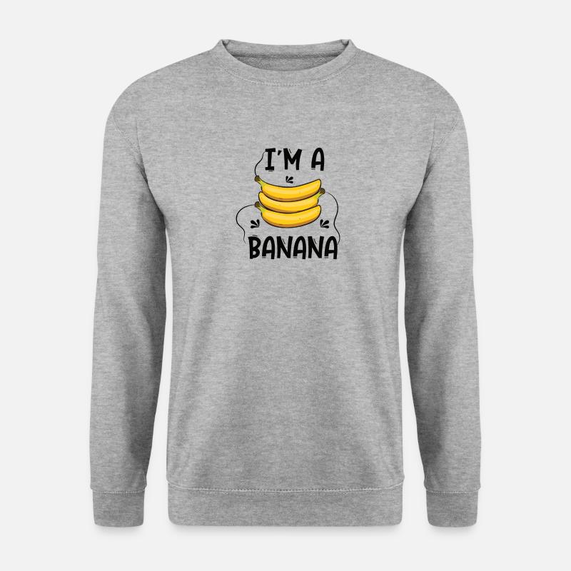 Banane - Unisex Pullover - Weißgrau meliert