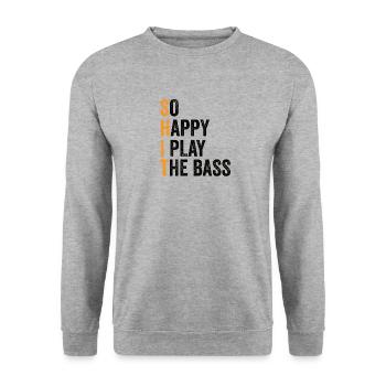 Bassist Musik Bassspieler Musiker Bass Gitarre - Unisex Pullover - Weißgrau meliert - Vorne - Alina (178cm) & Michal (187cm)