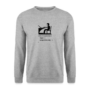 Cadeau de programmeur développeur de logiciels - Sweat-shirt Unisexe - gris chiné - Devant - Alina (178cm) & Michal (187cm)