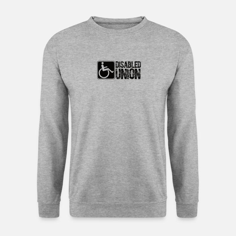 Handicap Behinderung Rollstuhl Paraplegie Stark - Unisex Pullover - Weißgrau meliert