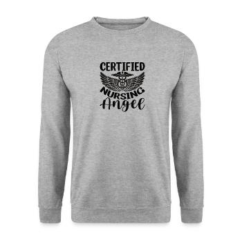 femme mère infirmière maman médecine - Sweat-shirt Unisexe - gris chiné - Devant - Alina (178cm) & Michal (187cm)