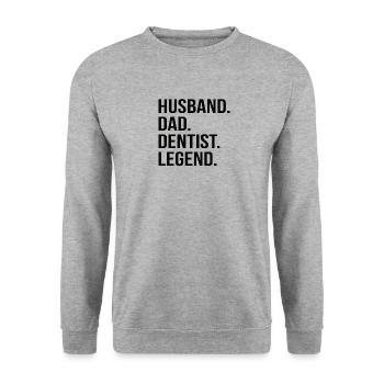 Zahnarzt Ehemann Vater Papa Legende Medizin - Unisex Pullover - Weißgrau meliert - Vorne - Alina (178cm) & Michal (187cm)