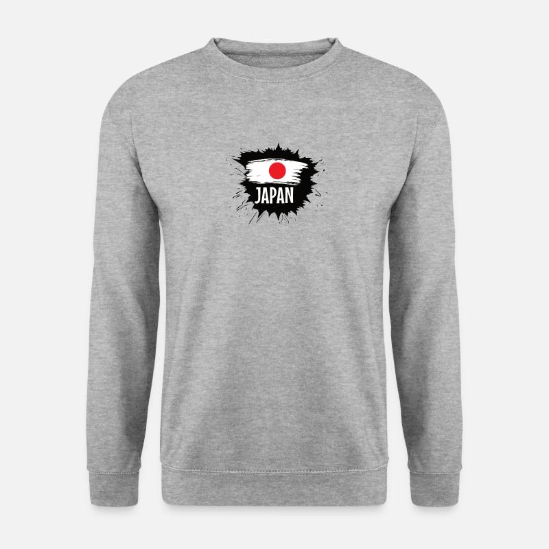 japan Asien Mitte Japanisch Herz - Unisex Pullover - Weißgrau meliert