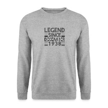 Legends birthday December 1938 born gift - Unisex Sweatshirt - salt & pepper - Front - Alina (178cm) & Michal (187cm)