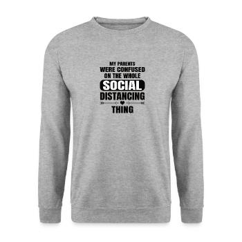 Funny Baby Sayings - Unisex Sweatshirt - salt & pepper - Front - Alina (178cm) & Michal (187cm)